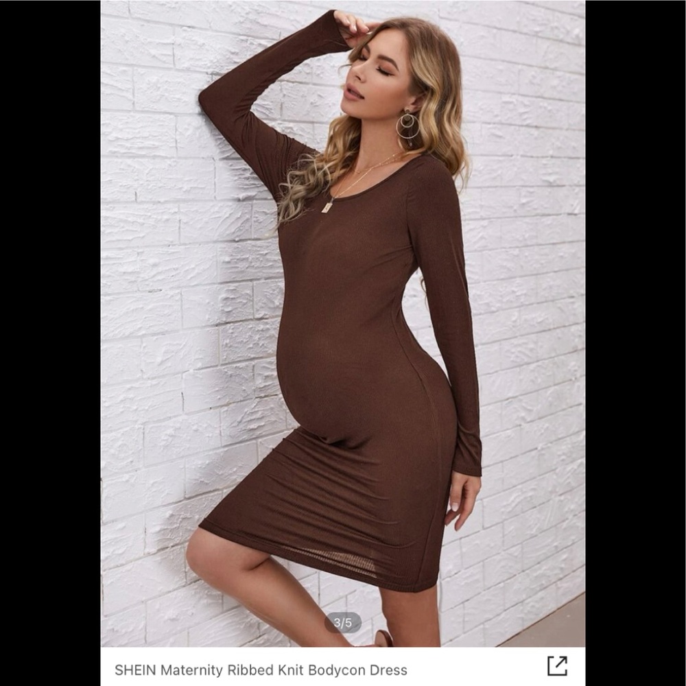 SHIEN Maternity Ribbed knit Bodycon Dress